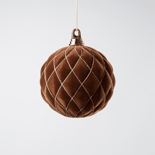Coffee Flocked Shatterproof Ornament - 6 inch - Irony Home