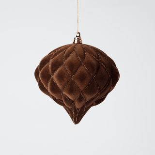 Coffee Flocked Shatterproof Ornament - 6 inch - Irony Home