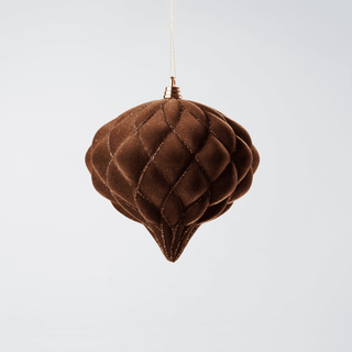 Coffee Flocked Shatterproof Ornament - 6 inch - Irony Home
