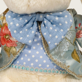 Cream Floral Dressed Sitting Bunny Plush - ironyhome