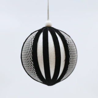 Cross Textured Monochrome Velvet Ball Ornament - ironyhome