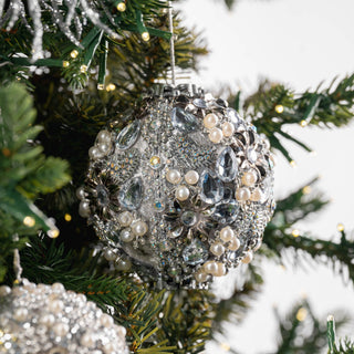 Crystal And Pearl Lace Ball Ornament - ironyhome