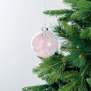 Crystal Pink Ball Ornament with Pink Feather - ironyhome