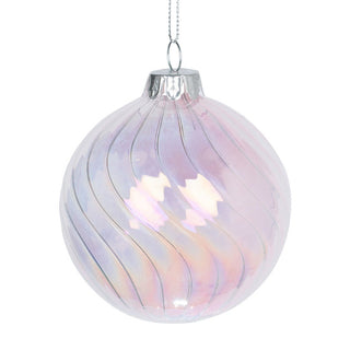 Crystal Pink Ball Ornament with Pink Feather - ironyhome
