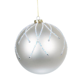Elegant Matte White Ornament with Iridescent Glitter - ironyhome