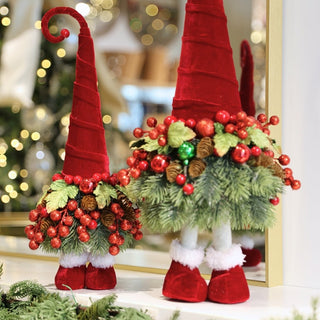 Elf Tabletop Decoration With Holly Leaves & Berries - ironyhome