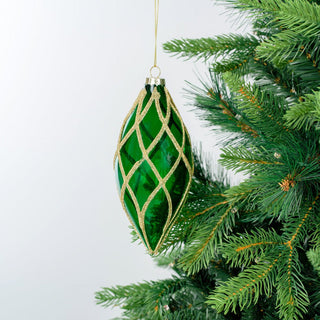 Emerald Crystal Shuttle Ornament with Glittered Swerves - ironyhome