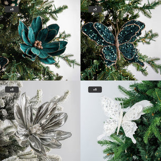 Emerald Garden Magnolia & Butterfly Pick Set - Irony Home