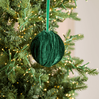 Emerald Green Velvet Ball Ornament - Irony Home