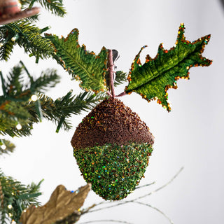 Encrusted Acorn Clip Orn - ironyhome