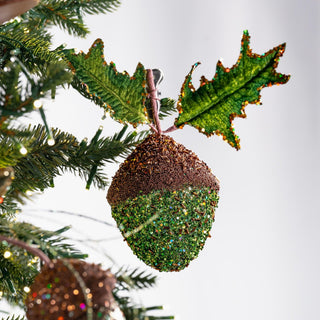 Encrusted Acorn Clip Orn - ironyhome