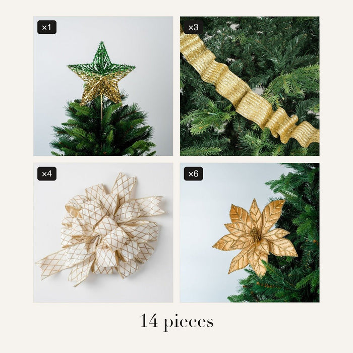 Evergreen & Gilt Tree Trimming Set - Irony Home