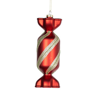 Exquisite Red, Green & Champagne Swirl Toffee Ornament - ironyhome