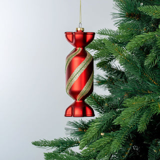 Exquisite Red, Green & Champagne Swirl Toffee Ornament - ironyhome