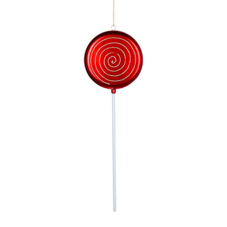 Extravagant Red & Champagne Swirl Candy Ornament - ironyhome