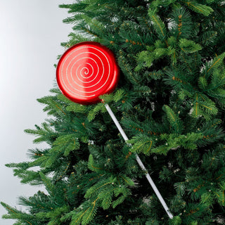 Extravagant Red & Champagne Swirl Candy Ornament - ironyhome