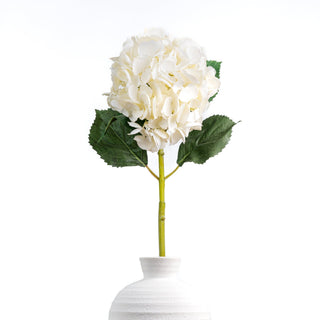 Faux White Hydrangea with Leaves - Set of 4 - ironyhome