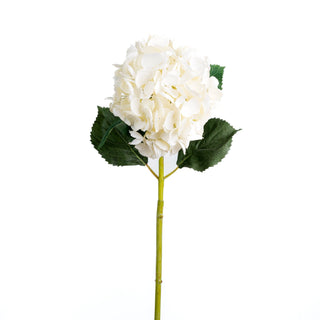 Faux White Hydrangea with Leaves - Set of 4 - ironyhome