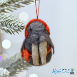 Felt Walrus Christmas Ornament - Handcrafted by HDIF