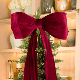 Festive Burgundy Velvet Bow - Irony Home