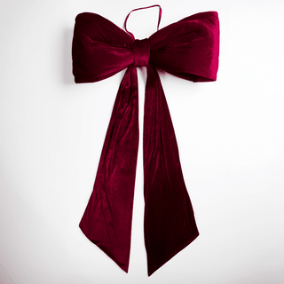 Festive Burgundy Velvet Bow - Irony Home