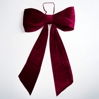 Festive Burgundy Velvet Bow - Irony Home