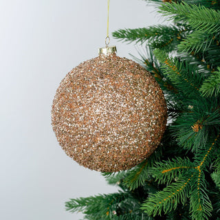 Festive Champagne Glitter Ball Ornament - ironyhome