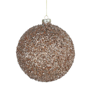 Festive Champagne Glitter Ball Ornament - ironyhome
