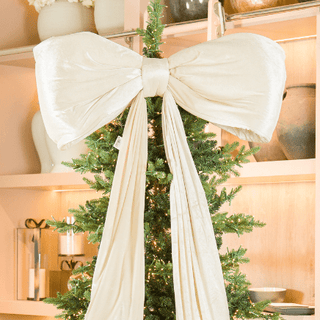 Festive Cream Velvet Bow - Irony Home