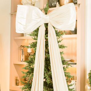 Festive Cream Velvet Bow - Irony Home