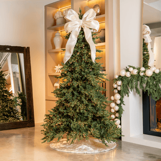 Festive Cream Velvet Bow Ornament - Irony Home