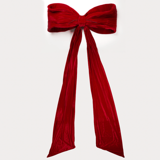 Festive Deep Red Velvet Bow - Irony Home