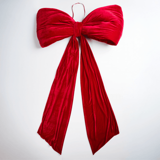 Festive Deep Red Velvet Bow - Irony Home