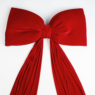 Festive Deep Red Velvet Bow - Irony Home