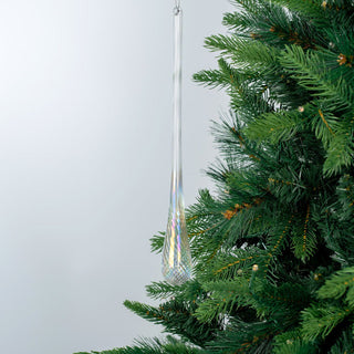 Festive Iridescent Finial Ornament with Beaded Accents - ironyhome