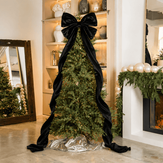 Festive Large Velvet Christmas Bow - Irony Home