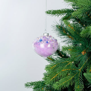 Festive Purple Ball Ornament with Glitter Accents - ironyhome