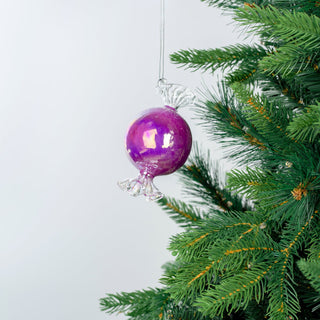 Festive Purple Glass Ornament Set - ironyhome