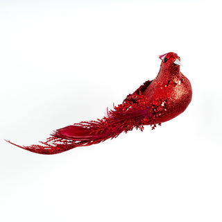 Festive Red Bird Clip - On Ornament - ironyhome
