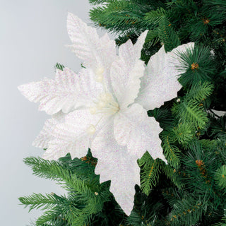 Festive White Poinsettia clip - on Ornament - ironyhome
