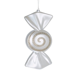 Flat Champagne Glitter Swirl Candy Ornament - ironyhome