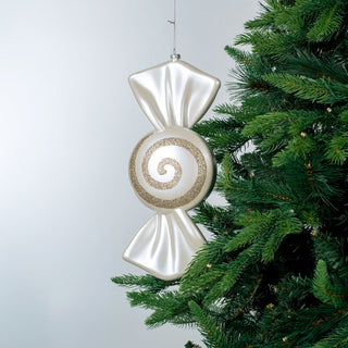 Flat Champagne Glitter Swirl Candy Ornament - ironyhome