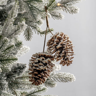Flocked Pinecone Pair Ornament - ironyhome