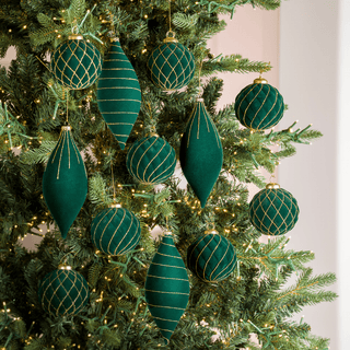 Flocked Shatterproof 12-Piece Ornament Set - Irony Home