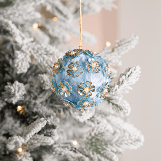 Flower Pearls with Rhinestone Studs Ball Ornament - Irony Home