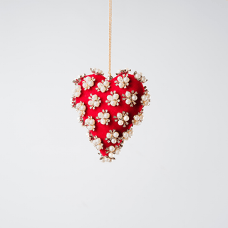 Flower Pearls with Rhinestones Studs Heart - Irony Home