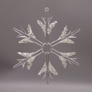 Frosted Snowflake Hanging Ornament - ironyhome