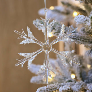 Frosted Snowflake Hanging Ornament - ironyhome
