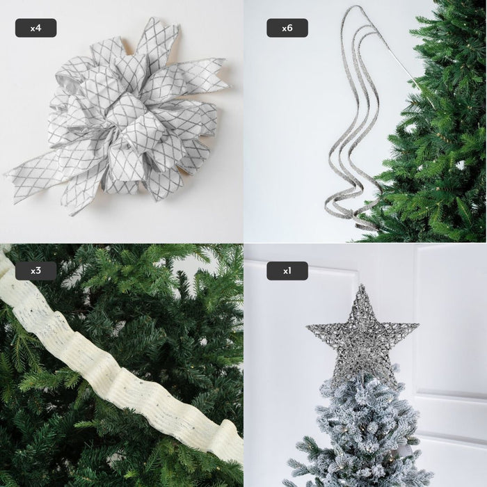 Frostlight Tree Trimming Set in Silver & White - Irony Home