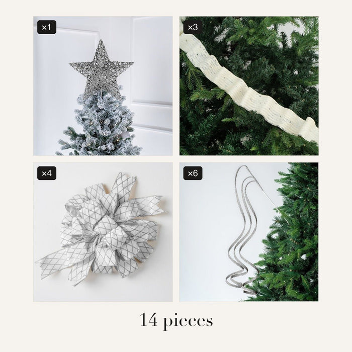 Frostlight Tree Trimming Set in Silver & White - Irony Home